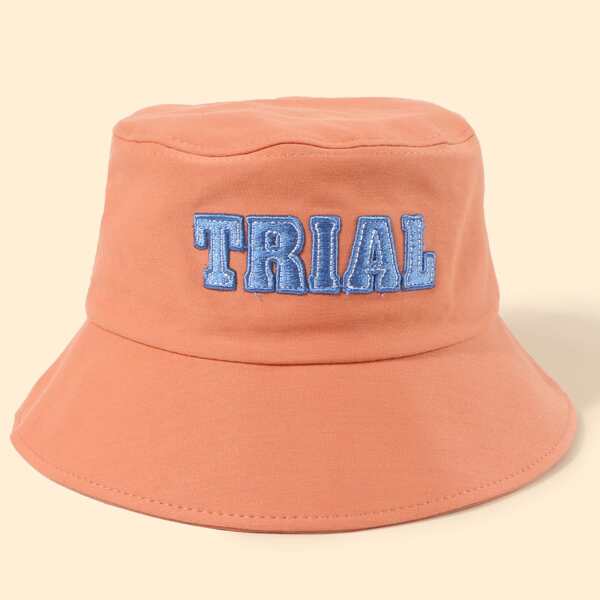 

Letter Embroidery Bucket Hat, Orange