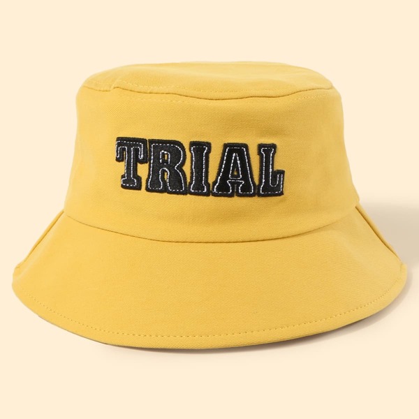 

Letter Embroidery Bucket Hat, Yellow