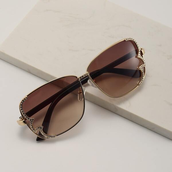 

Fashion Metal Diamond Sunglasses, Brown
