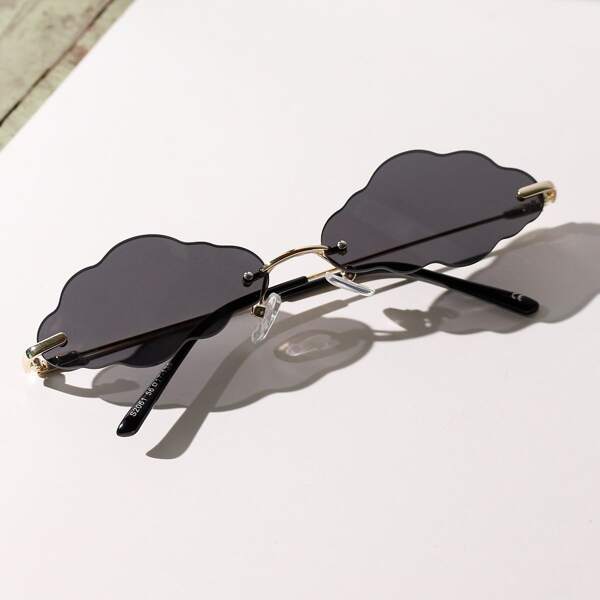 

Cloud Color Frameless Sunglasses, Black