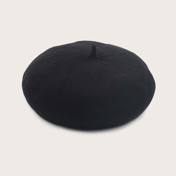 

Simple Plain Beret, Black