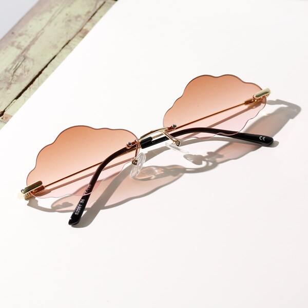 

Cloud Color Frameless Sunglasses, Brown