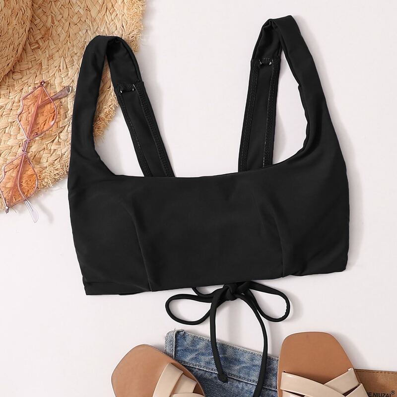 

Tie Back Bikini Top, Black