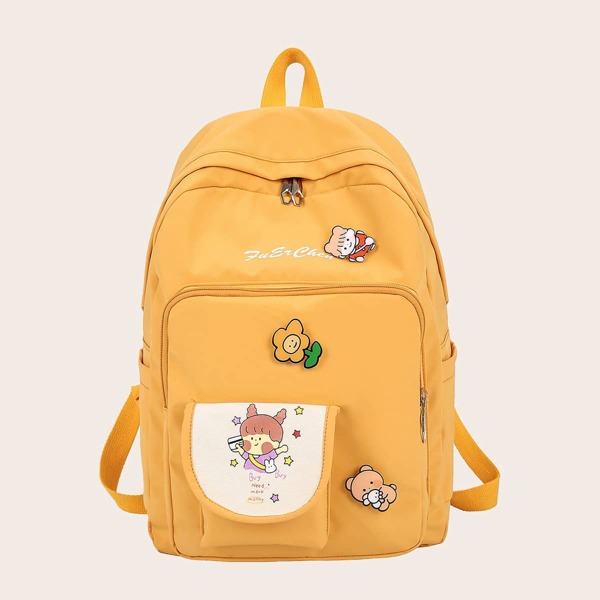 

Cartoon Graphic Large Capacity Backpack, Yellow