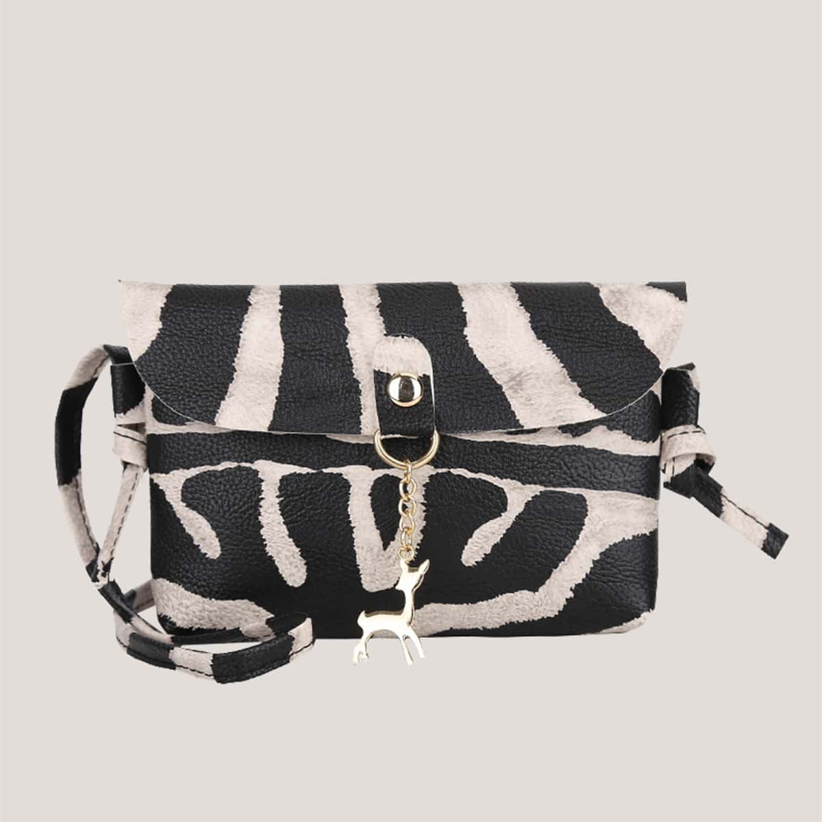 

Zebra Striped Crossbody Bag, Multicolor