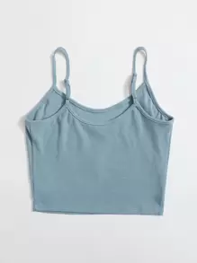 Muchica Floral and Graphic Print Rib-knit Cami Top - Dusty Blue - View 2