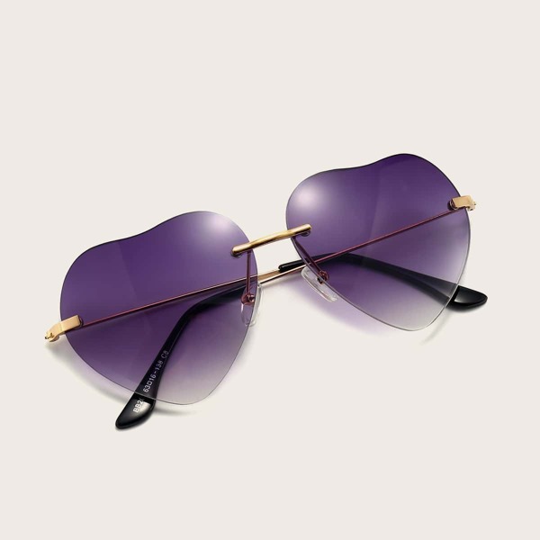 

Heart Rimless Sunglasses, Purple