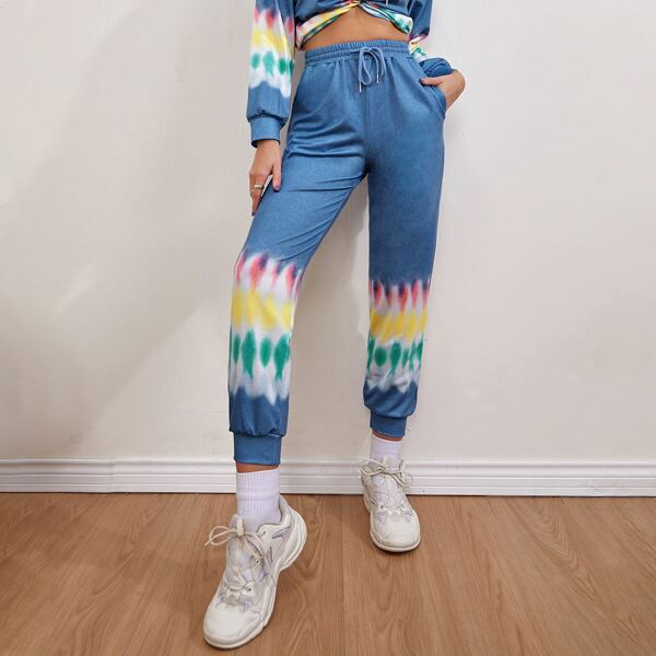 

Drawstring Waist Tie Dye Sweatpants, Multicolor