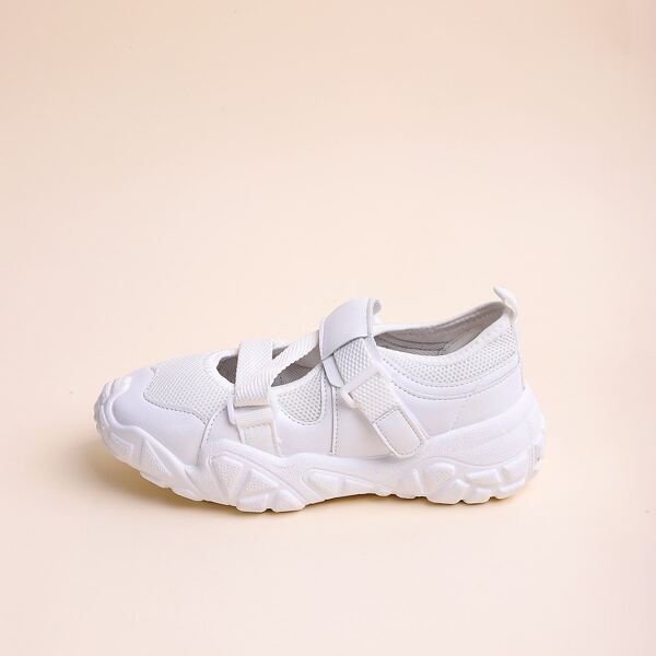 

Velcro Strap Breathable Sneakers, White