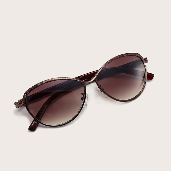 

Oval Metal Sunglasses, Brown