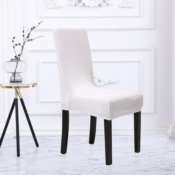 

Solid Stretchy Chair Cover, White