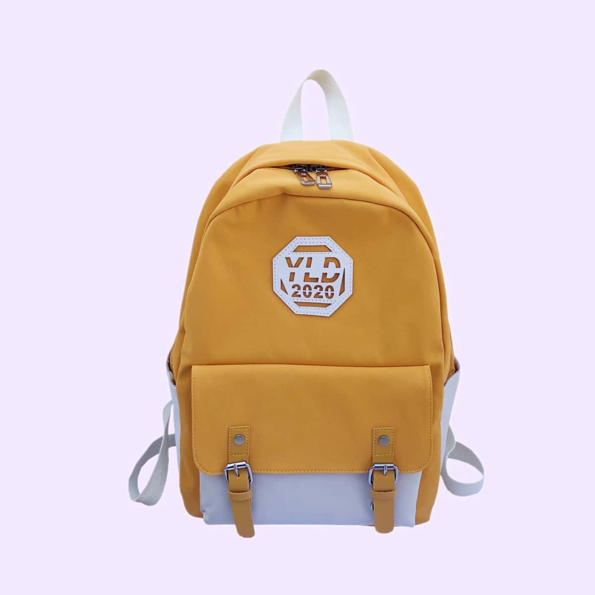 

Colorblock Buckle Backpack, Yellow