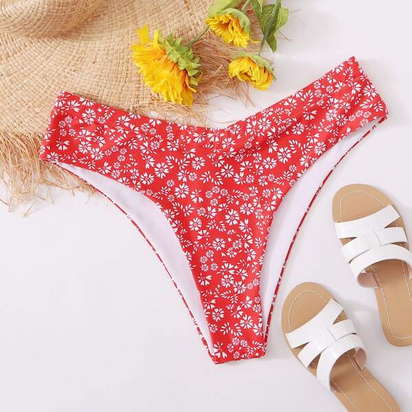 

Plus Ditsy Floral Bikini Panty, Red