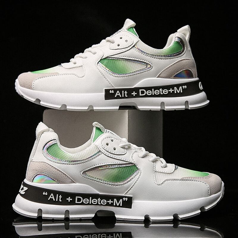 

Guys Lace-up Front Mesh Panel Sneakers, Green