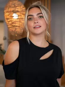 SHEIN LUNE Plus Cold Shoulder Cut Out Front Top - Black - View 5