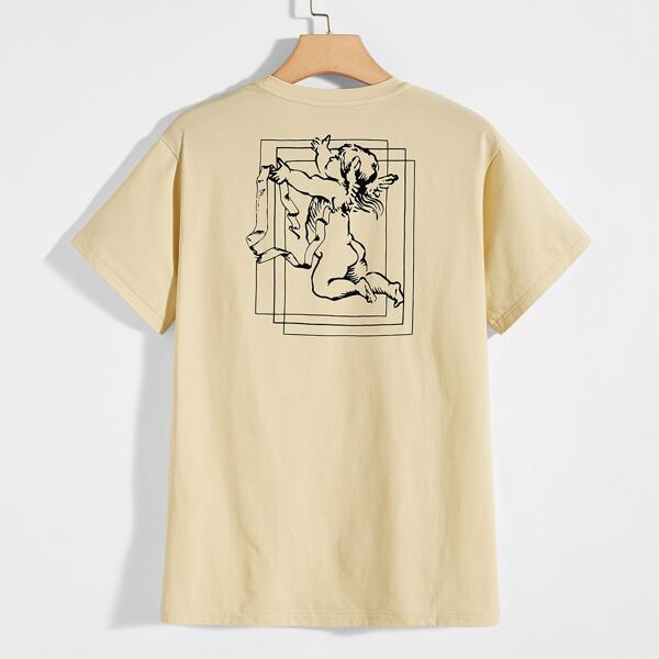 

Men Angel Print Tee, Khaki