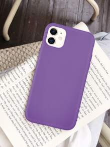 1pc Solid Case Compatible With iPhone - Violet Purple - View 3