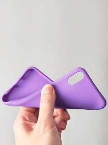 1pc Solid Case Compatible With iPhone - Violet Purple - View 4