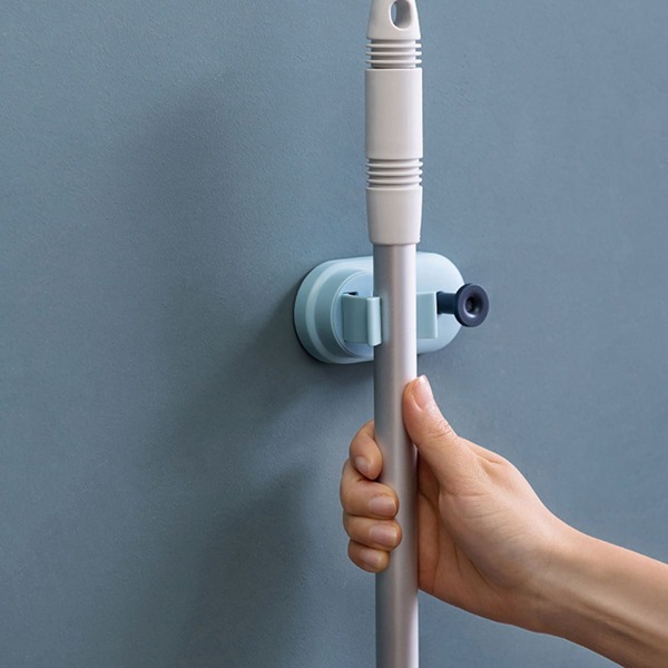 

1pc Simple Wall Mounted Mop Clip, Blue