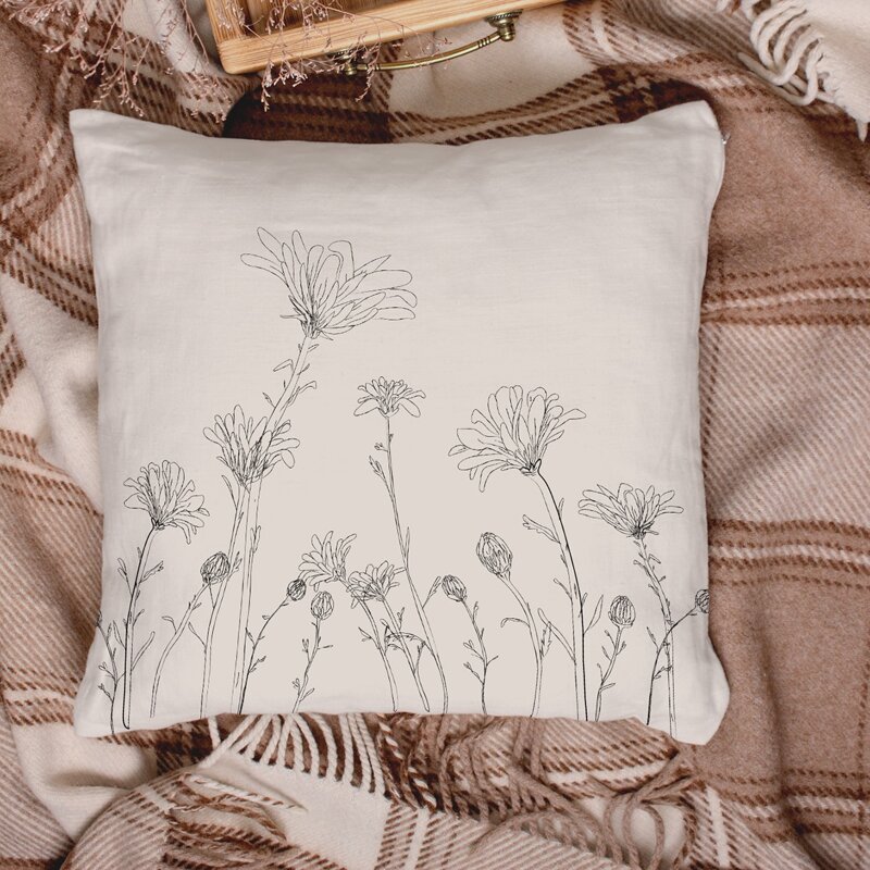 

Flower Print Cushion Cover Without Filler, Multicolor