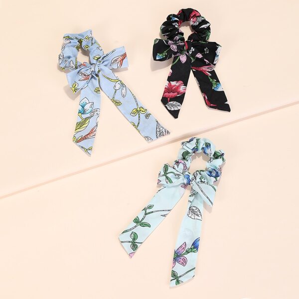 

3pcs Ditsy Floral Pattern Scrunchie Scarf, Multicolor
