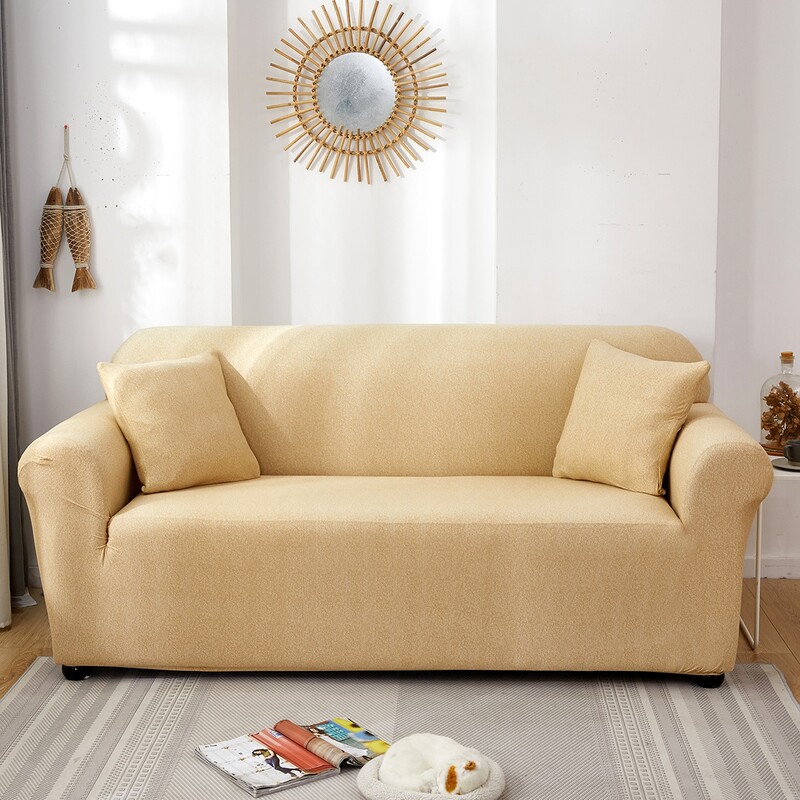 

Solid Sofa Cover Without Cushion, Mustard yellow