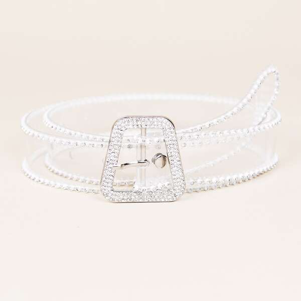 

Rhinestone Decor Clear Belt