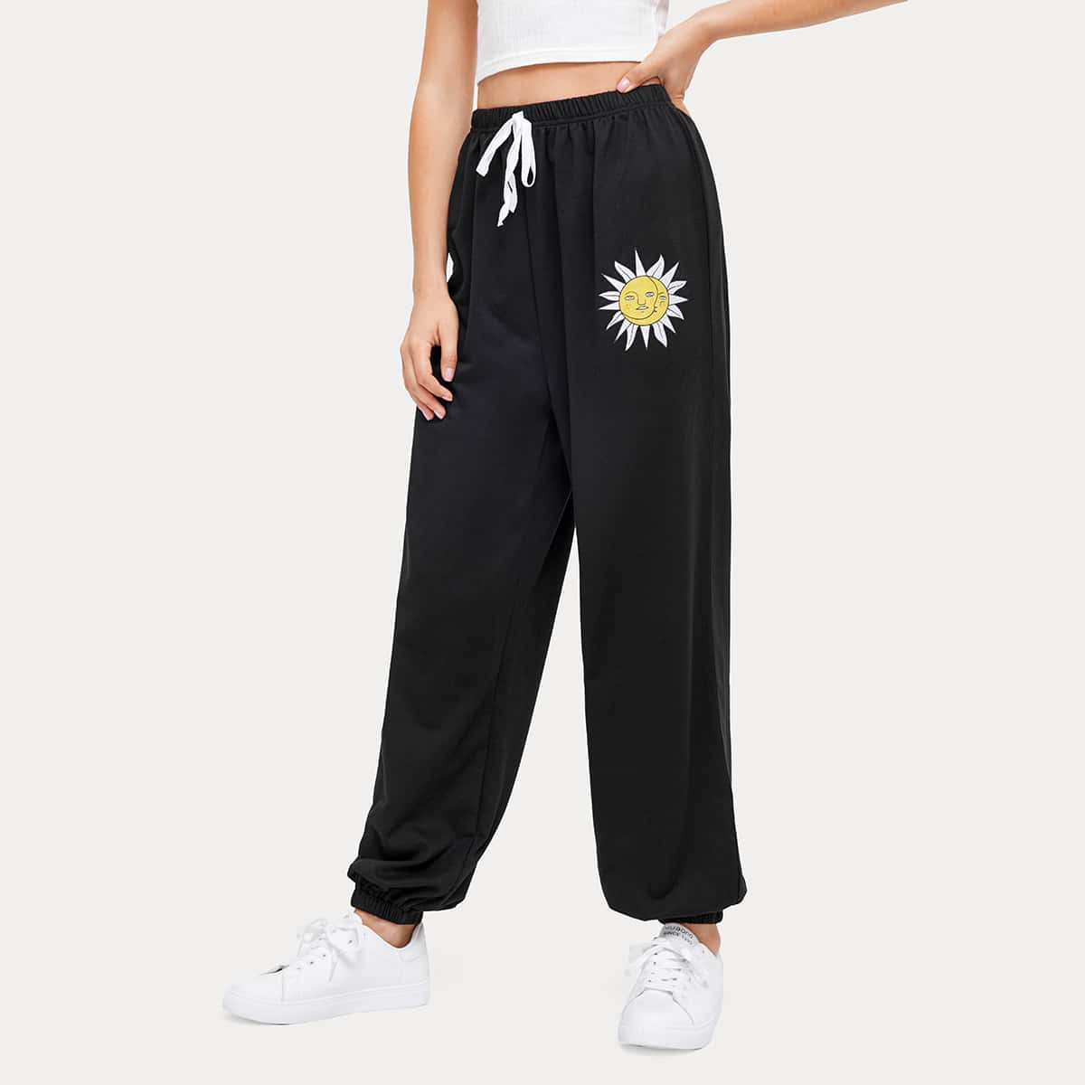 

Sun Graphic Joggers, Black