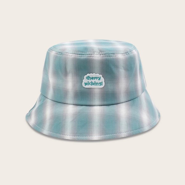 

Plaid Pattern Bucket Hat, Green