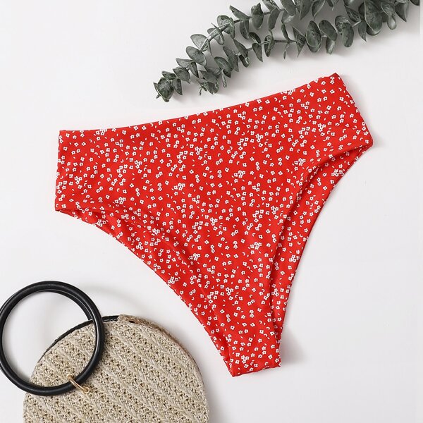 

Ditsy Floral High Waisted Bikini Panty, Red