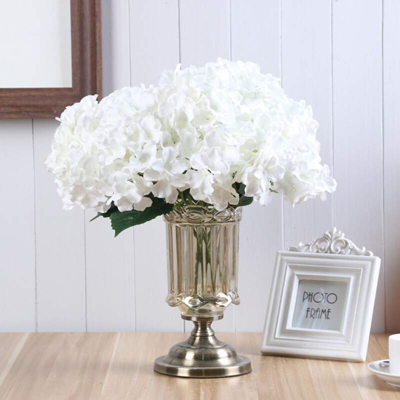 

1branch Artificial Hydrangea With 5pcs Head, White