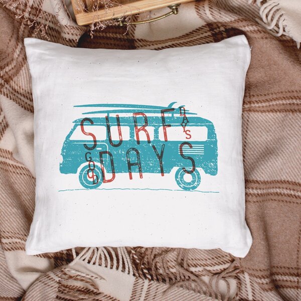 

Bus Print Cushion Cover Without Filler, Multicolor