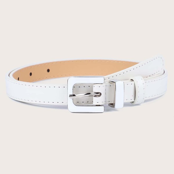 

Geo Buckle Belt, White