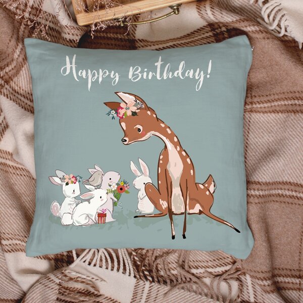 

Cartoon Animal Print Cushion Cover Without Filler, Multicolor