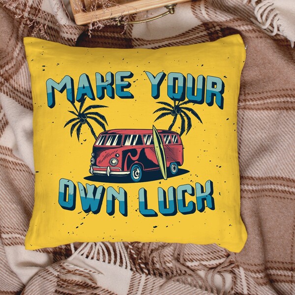 

Bus Print Cushion Cover Without Filler, Multicolor