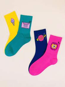 5 pares calcetines con estampado de dibujos animados - Multicolor - Ver 2