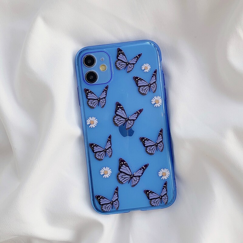 

Butterfly Clear iPhone Case, Blue