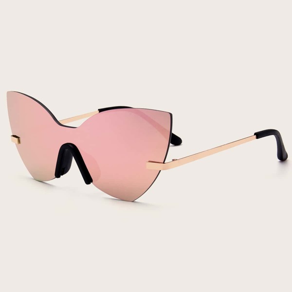 

Cat Eye Rimless Sunglasses, Pink