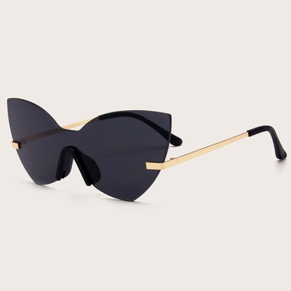 

Cat Eye Rimless Sunglasses, Black