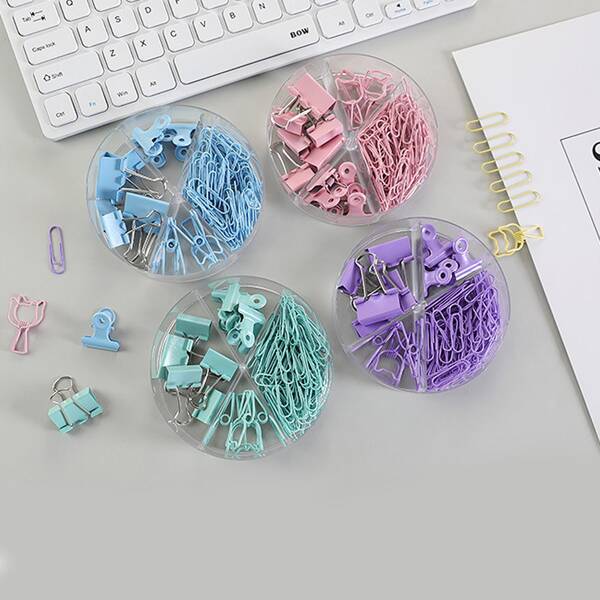 

1box Random Binder Clips, Multicolor