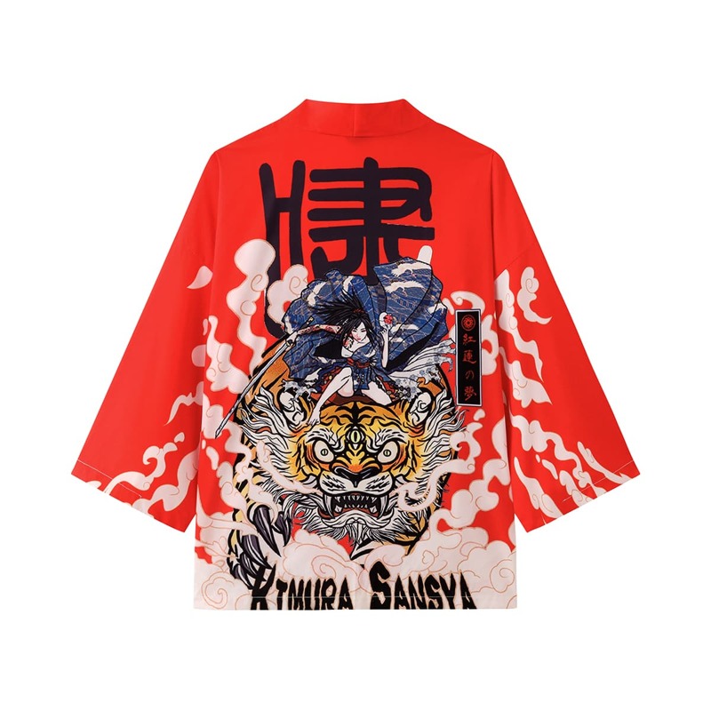 

Guys Figure And Monster Graphic Shirt, Red