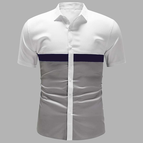 

Men Colorblock Button Up Shirt, Multicolor