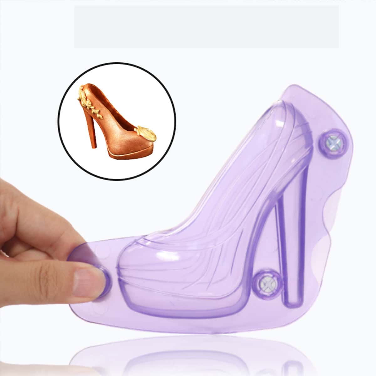 

1pc 3D High Heel Shaped Candy Mold, Purple