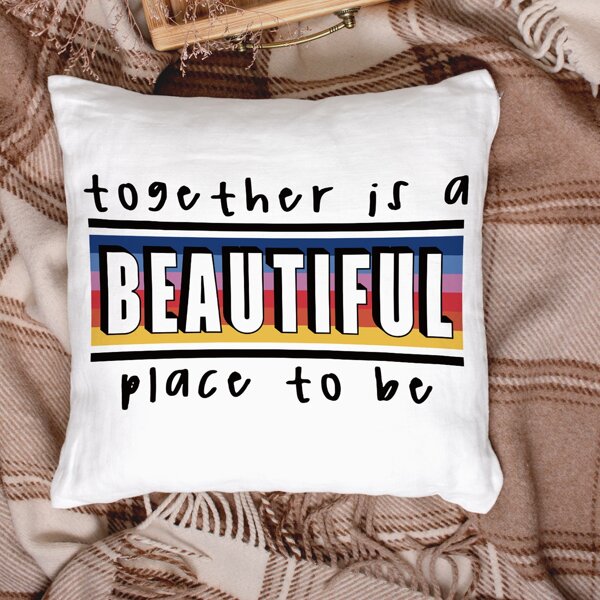 

Slogan Graphic Cushion Cover Without Filler, Multicolor
