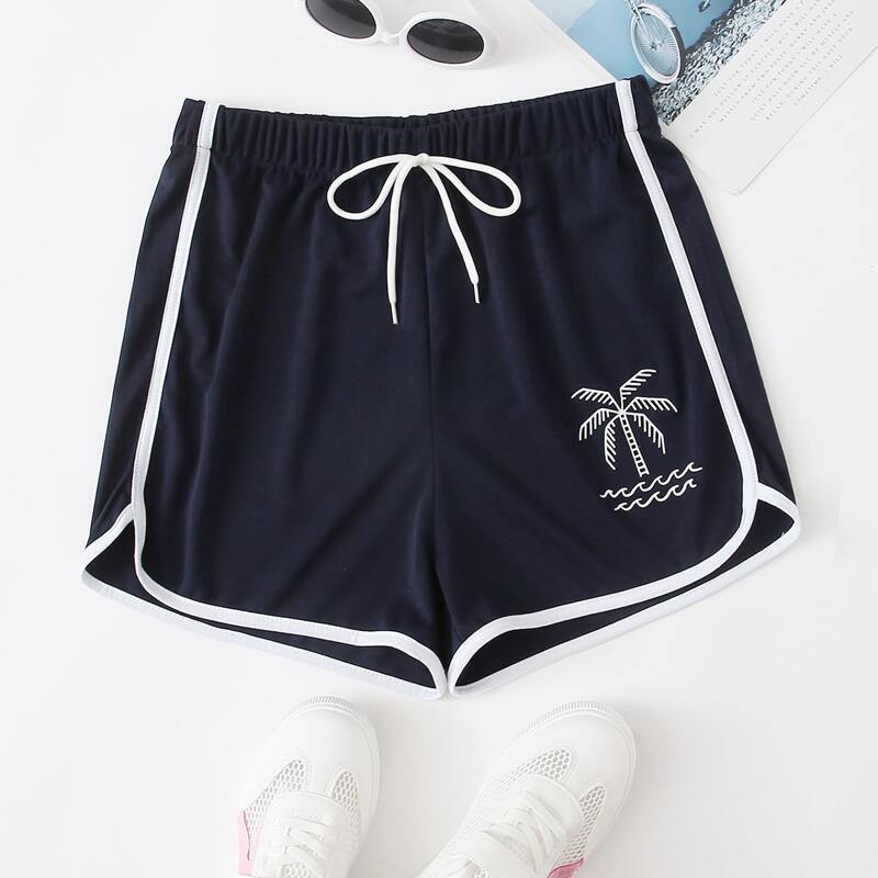 

Outline Palm Track Shorts, Navy blue