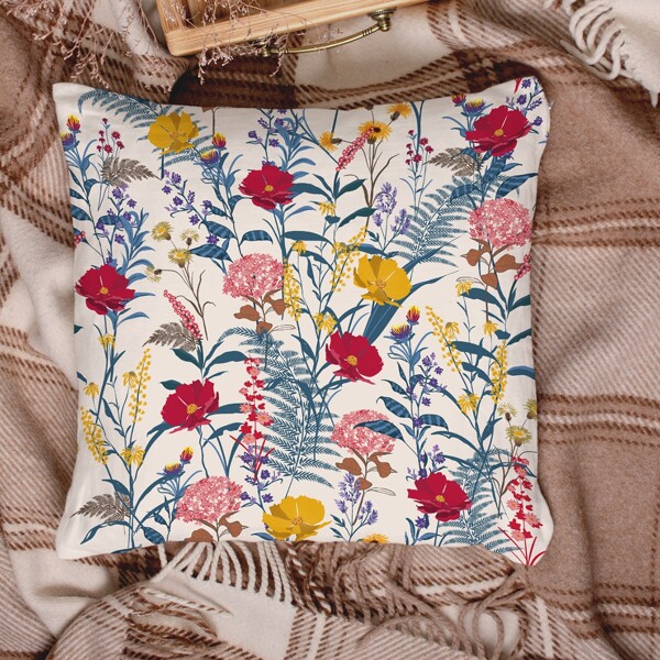 

Floral Pattern Cushion Cover Without Filler, Multicolor