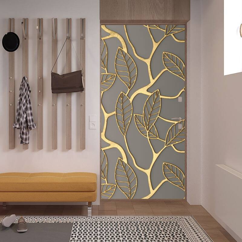 

1sheet 3d Leaf Door Sticker, Multicolor