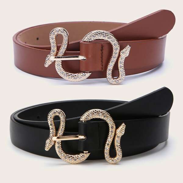 

2pcs Serpentine Decor Belt, Multicolor