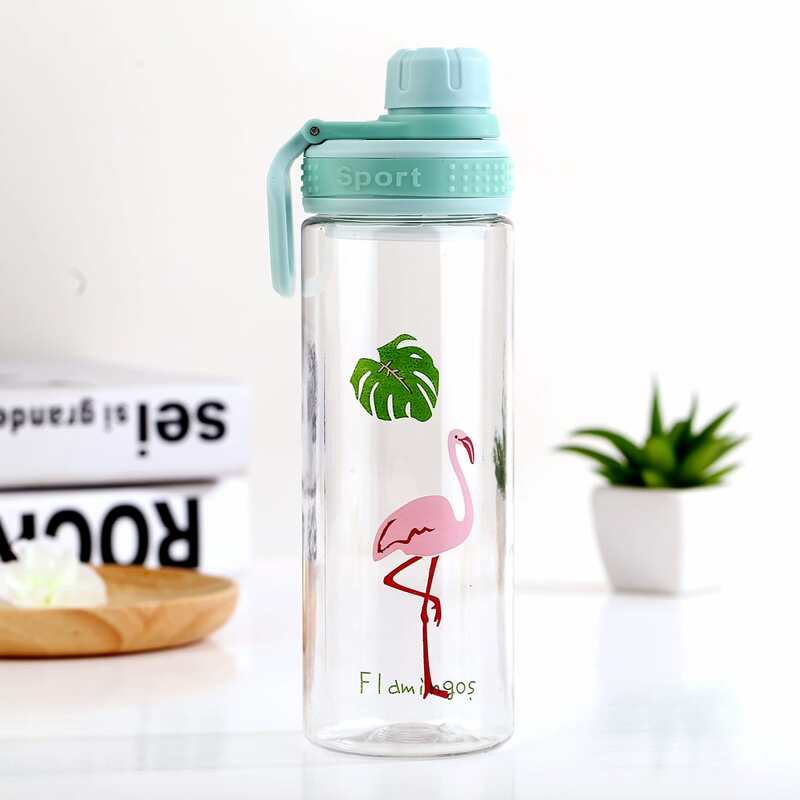 

Flamingo Print Large Water Bottle, Green