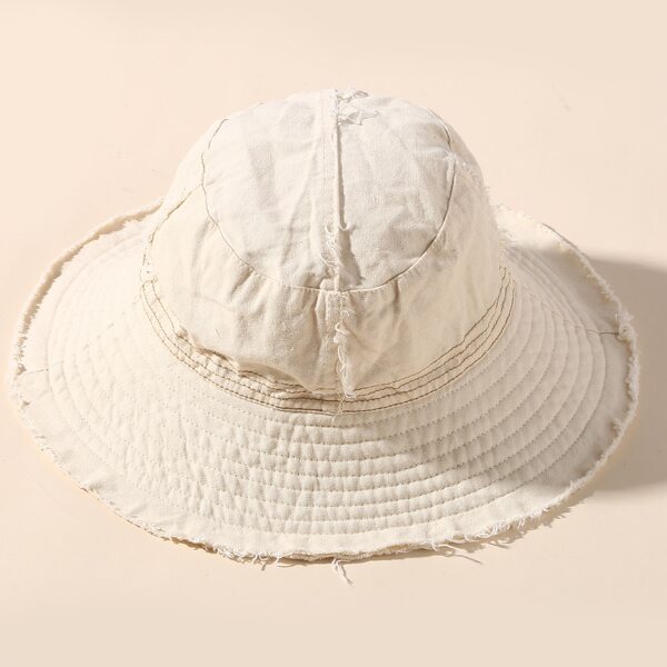 

Raw Hem Bucket Hat, Beige